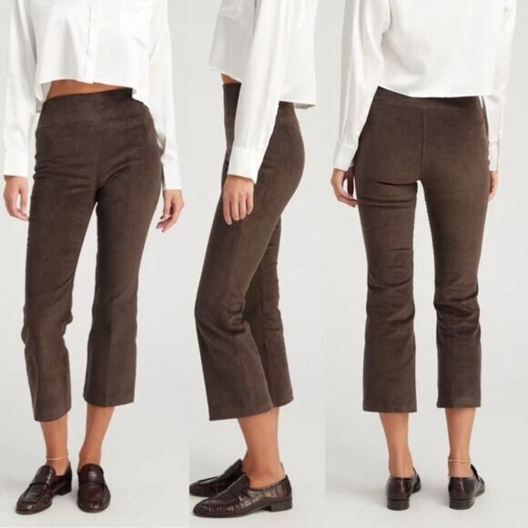 SPRWMN Corduroy Crop Flare Pants NWT in Dark Chocolate Size S - Picture 1 of 6